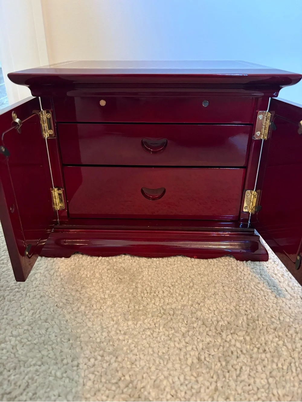 Cherry wood jewelry box